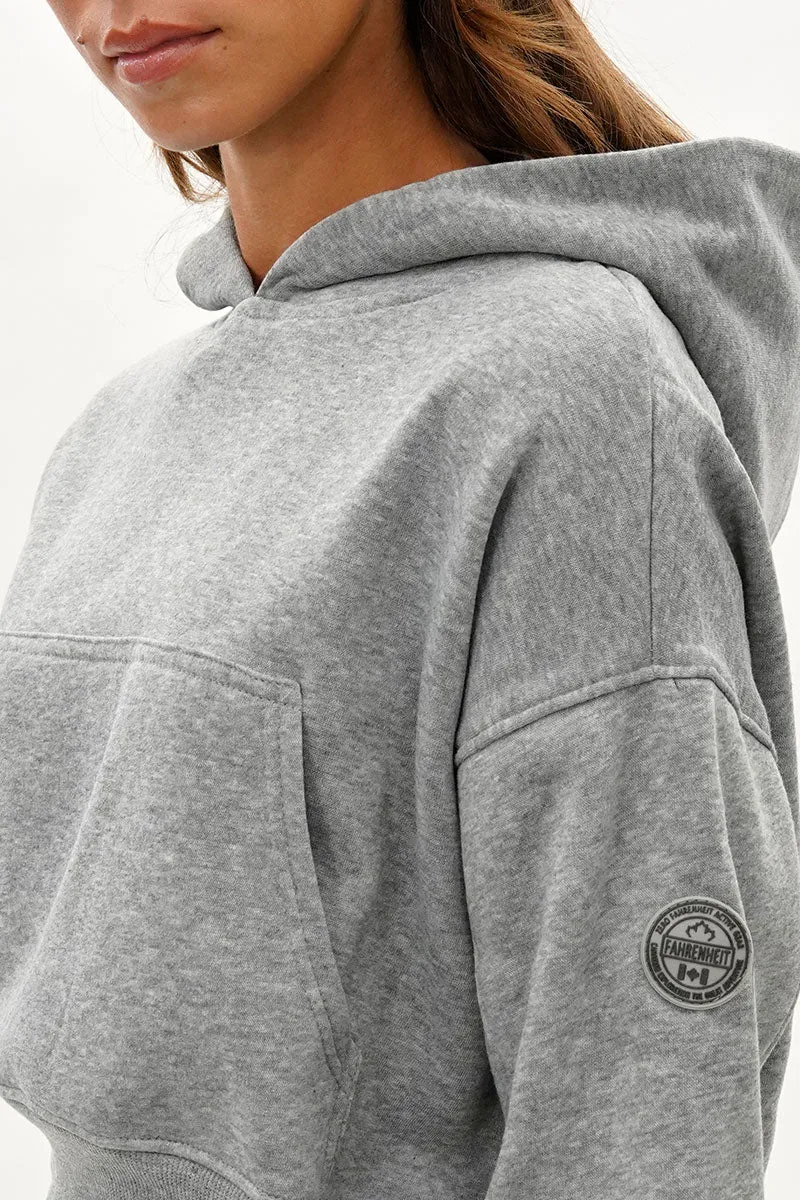 Fahrenheit Cropped Drop Shoulder Hoodie - Grey sold by Fairweather product image thumbnail 4