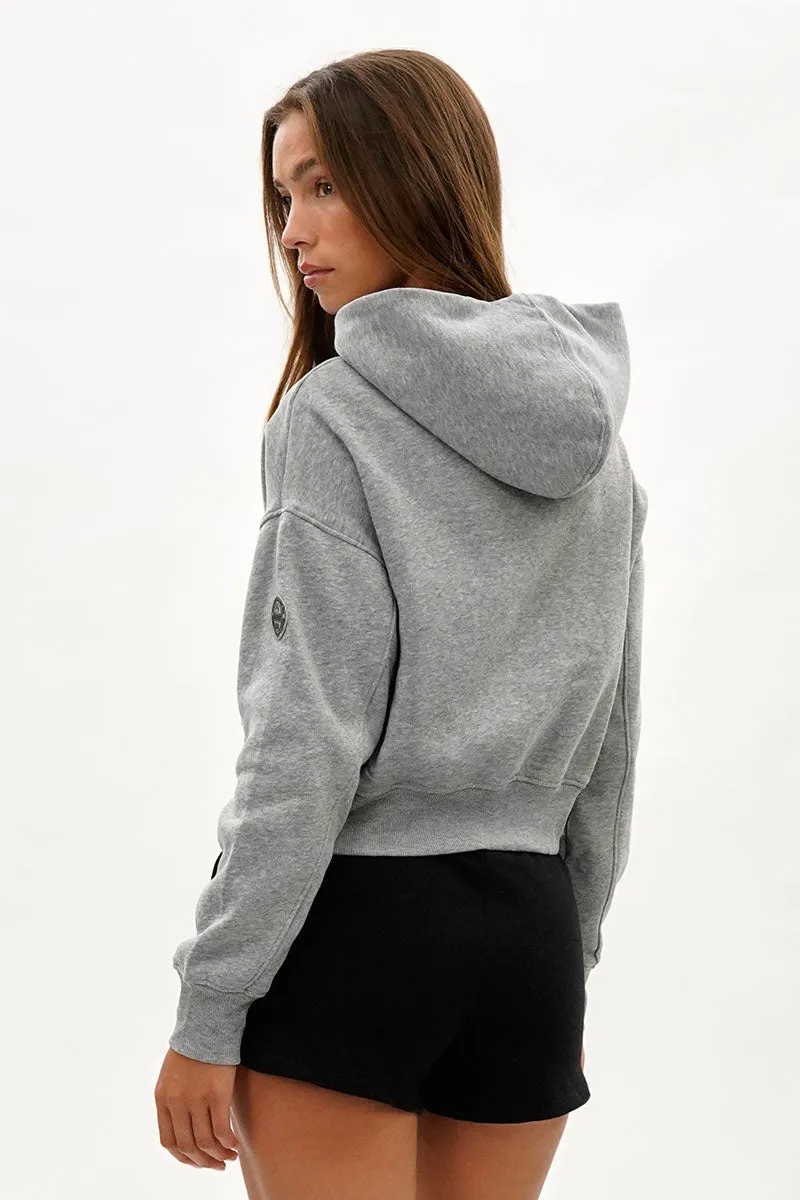 Fahrenheit Cropped Drop Shoulder Hoodie - Grey sold by Fairweather product image thumbnail 3