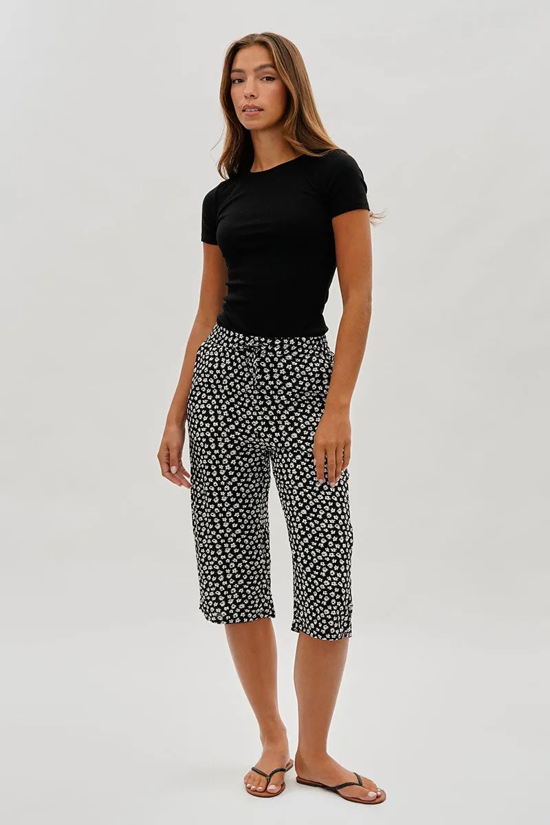 International INC Company Floral Tie Waist Capris - Black sold by Fairweather product image thumbnail 5