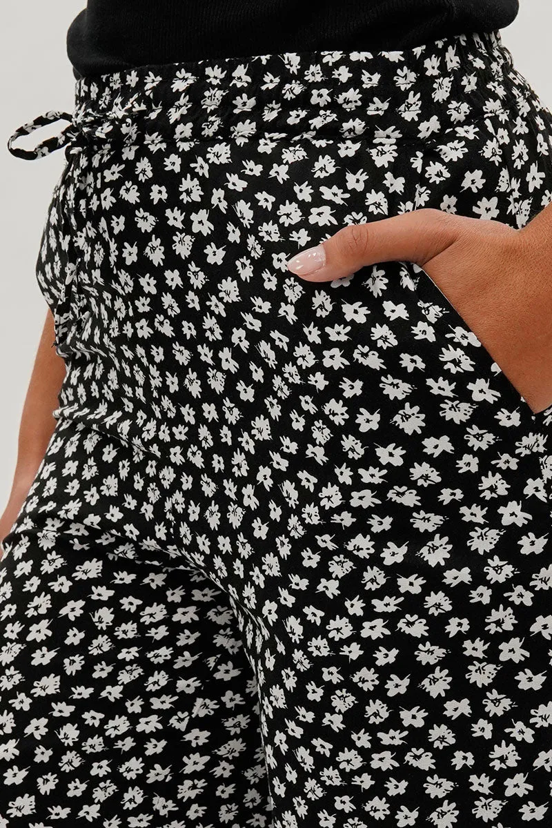 International INC Company Floral Tie Waist Capris - Black sold by Fairweather product image thumbnail 4