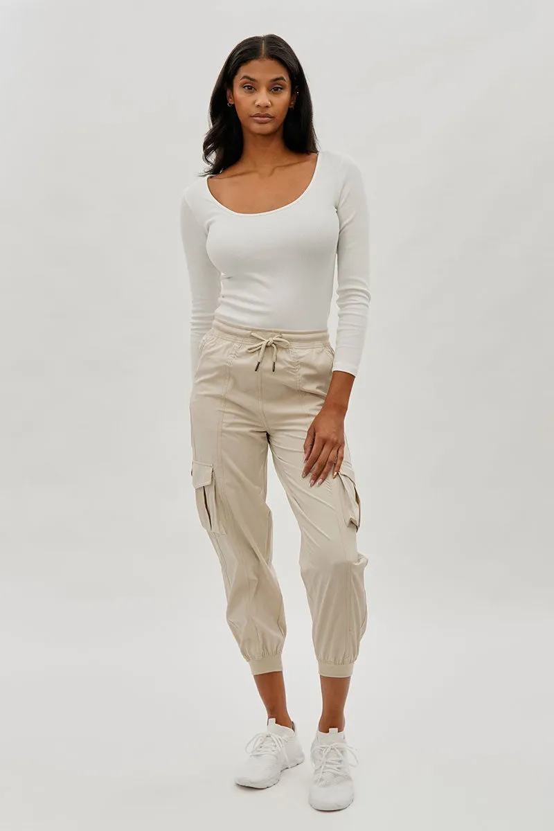 Canada Weather Gear Tie Waist Cargo Joggers - Beige sold by Fairweather product image thumbnail 5