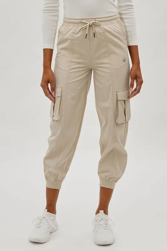 Canada Weather Gear Tie Waist Cargo Joggers - Beige sold by Fairweather