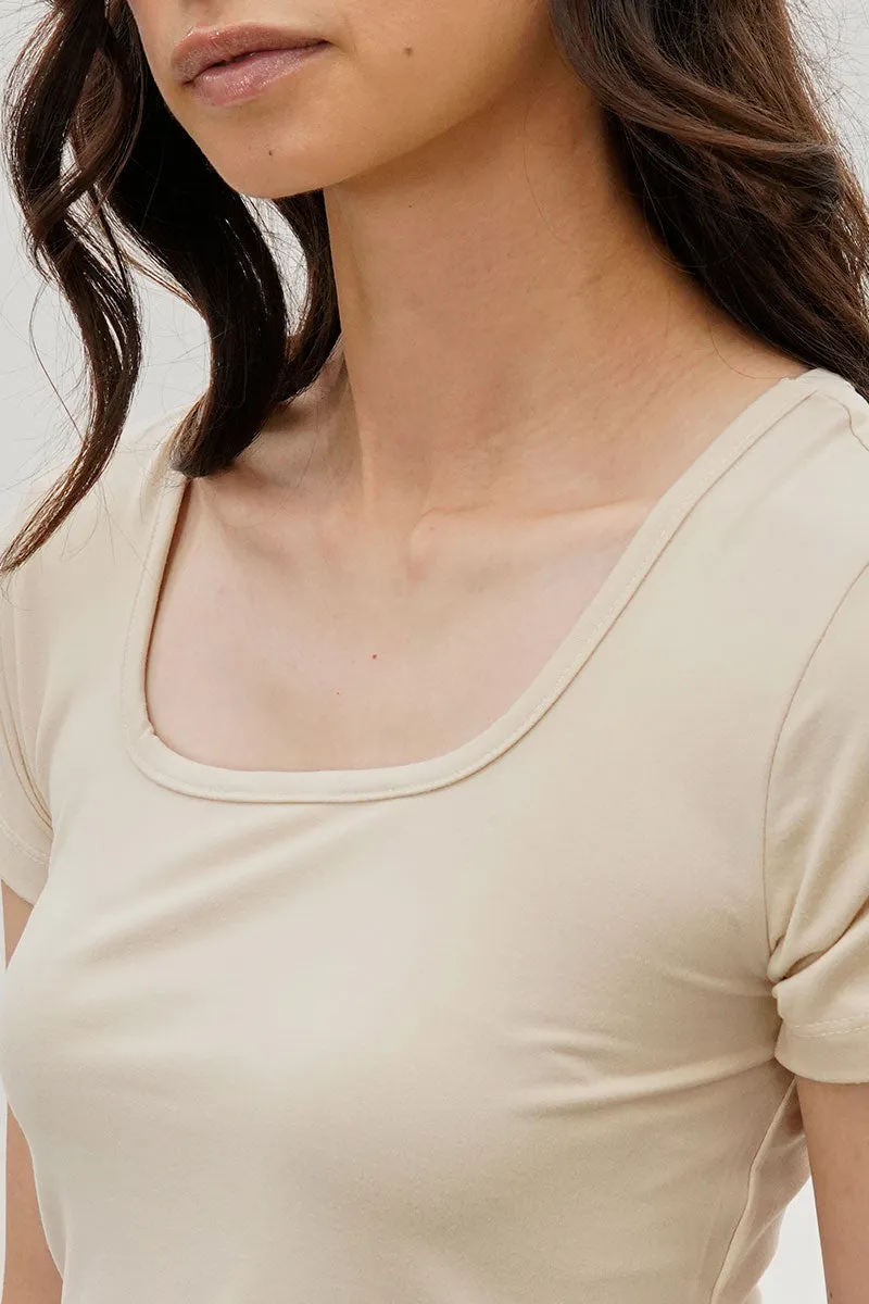 Costa Blanca Square Neck Tee - Beige sold by Fairweather product image thumbnail 4