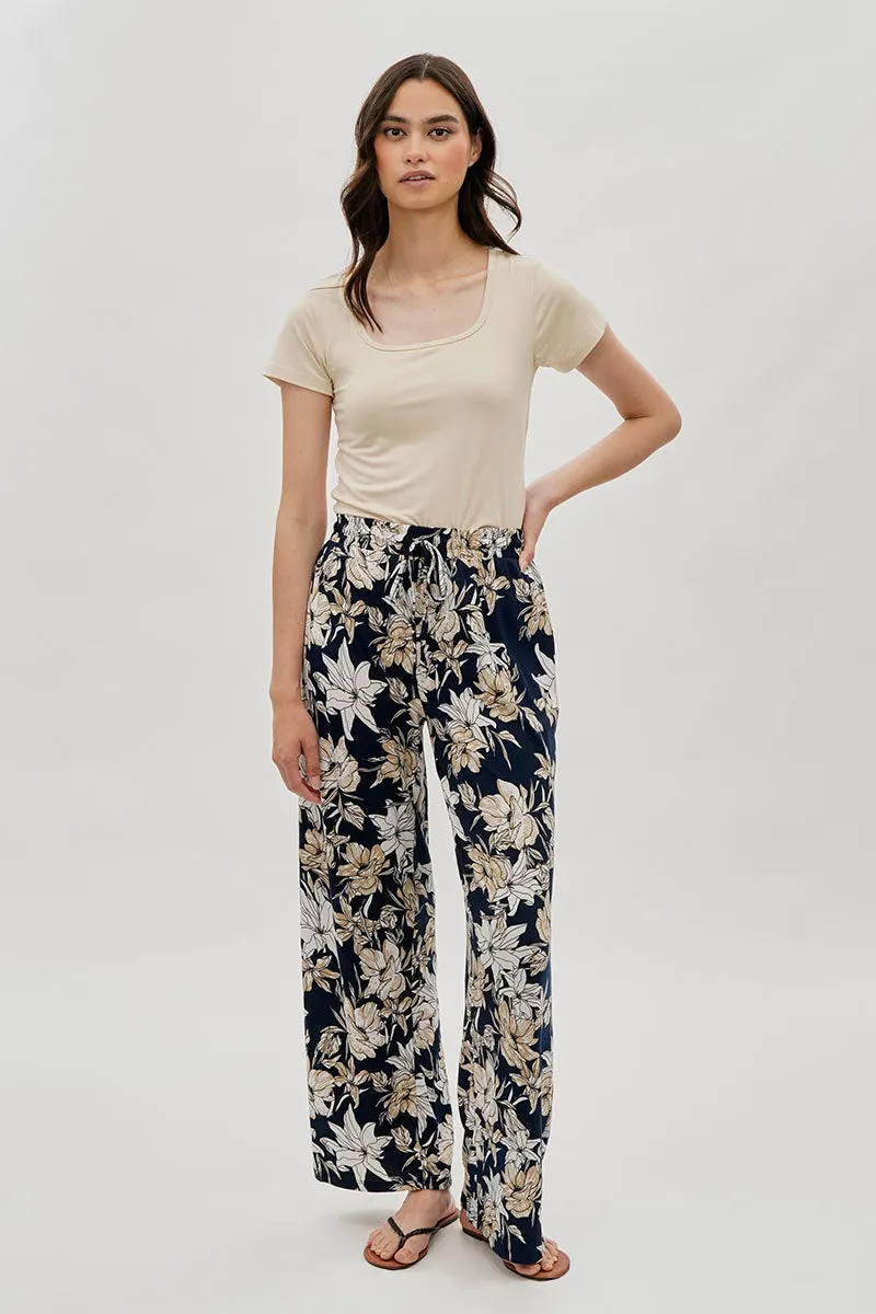 International INC Company Floral Wide Leg Pants - Navy sold by Fairweather product image thumbnail 5