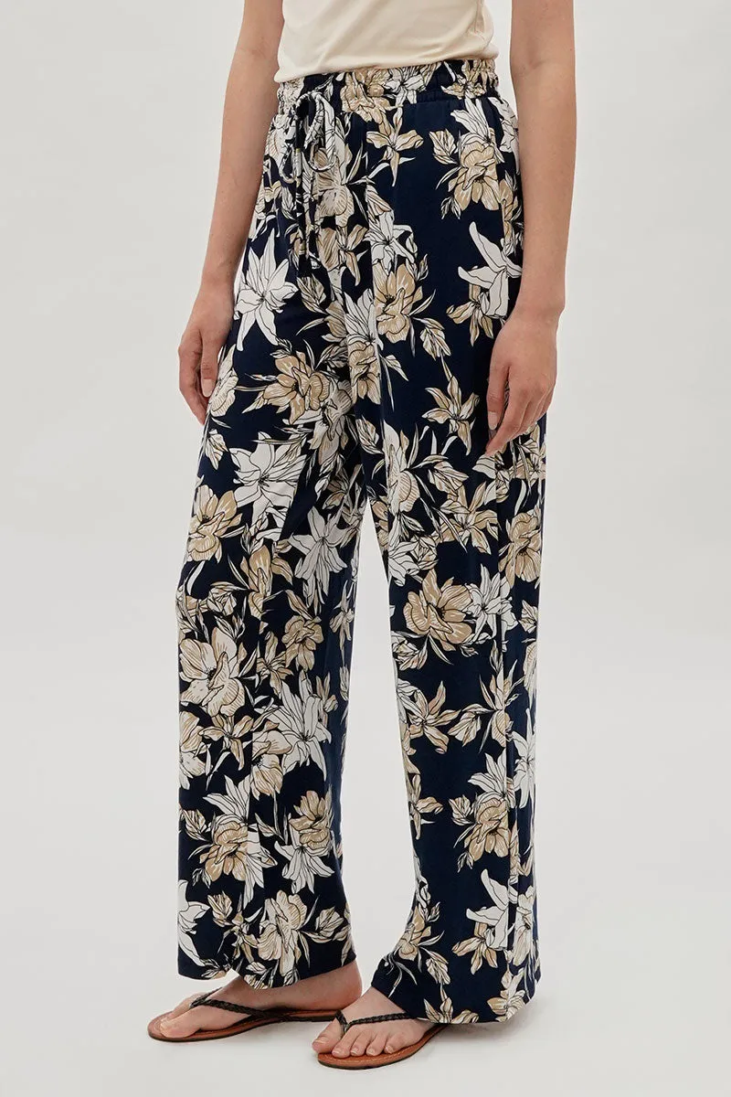 International INC Company Floral Wide Leg Pants - Navy sold by Fairweather product image thumbnail 2