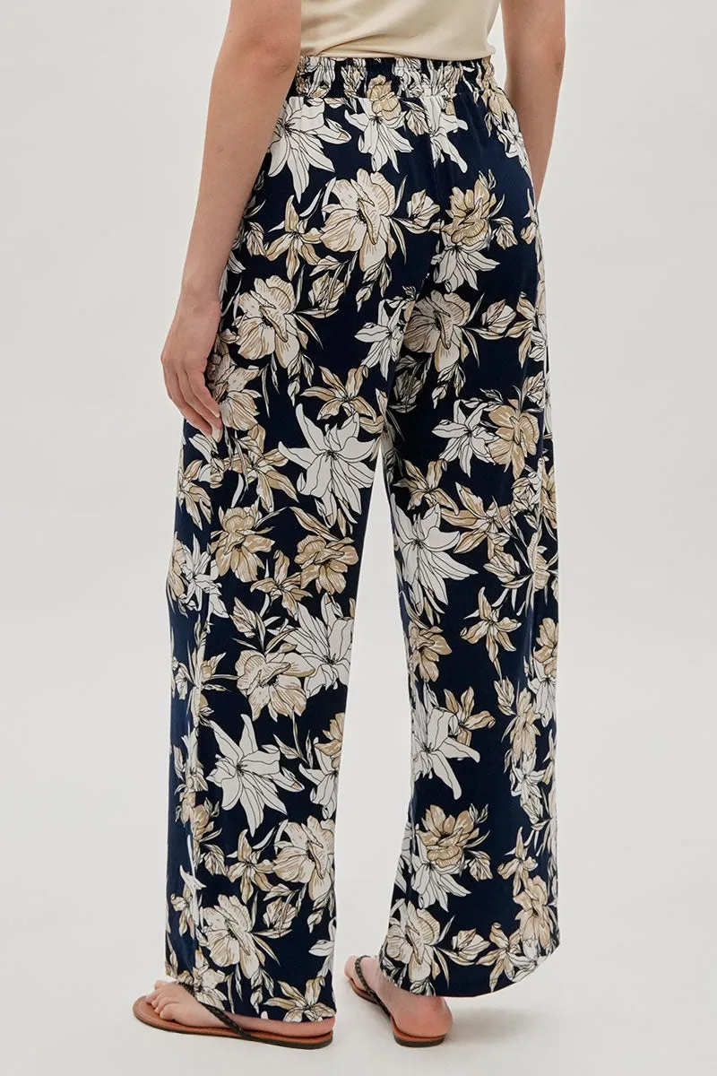 International INC Company Floral Wide Leg Pants - Navy sold by Fairweather product image thumbnail 3