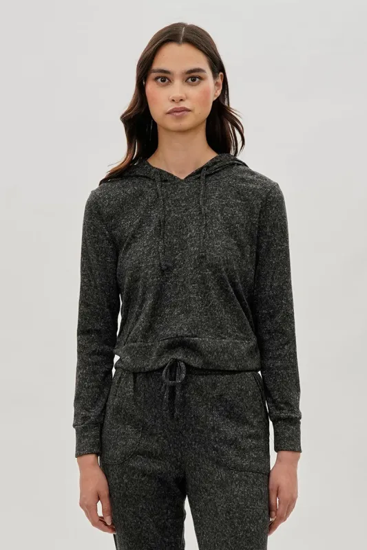 Fahrenheit Cropped Pullover Hoodie - Black sold by Fairweather
