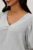 Stylexchange Vintage Puff Sleeve V-Neck Blouse - Grey sold by Fairweather