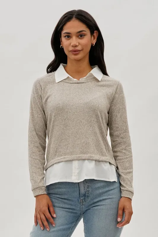 International INC Company Collared Pullover Sweater - Cream sold by Fairweather