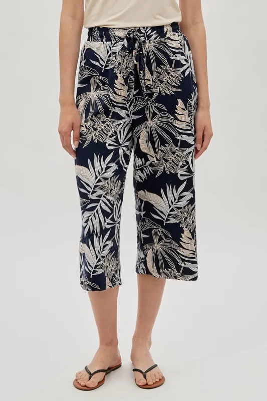 International INC Company Floral Cropped Pants - Navy sold by Fairweather