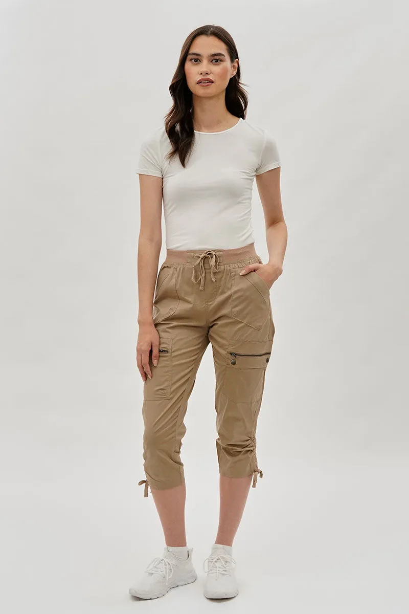 International INC Company Tie Waist Cargo Capris - Beige sold by Fairweather product image thumbnail 5