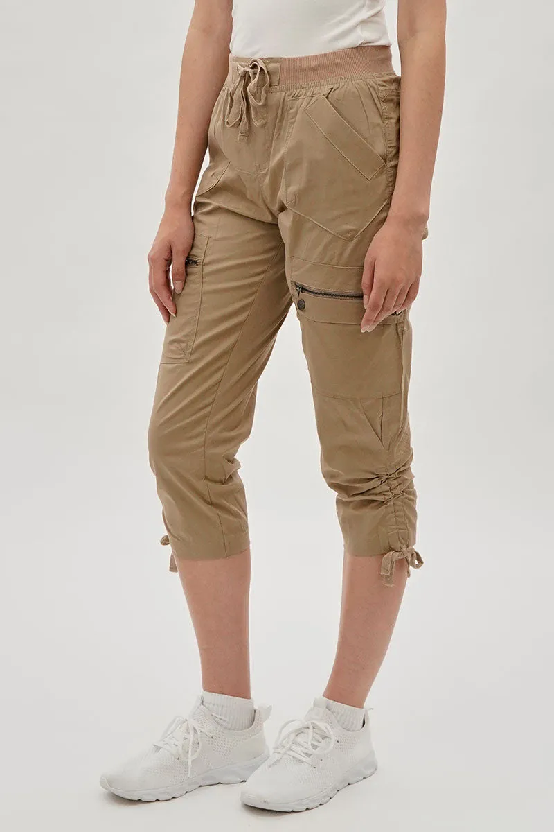 International INC Company Tie Waist Cargo Capris - Beige sold by Fairweather product image thumbnail 2