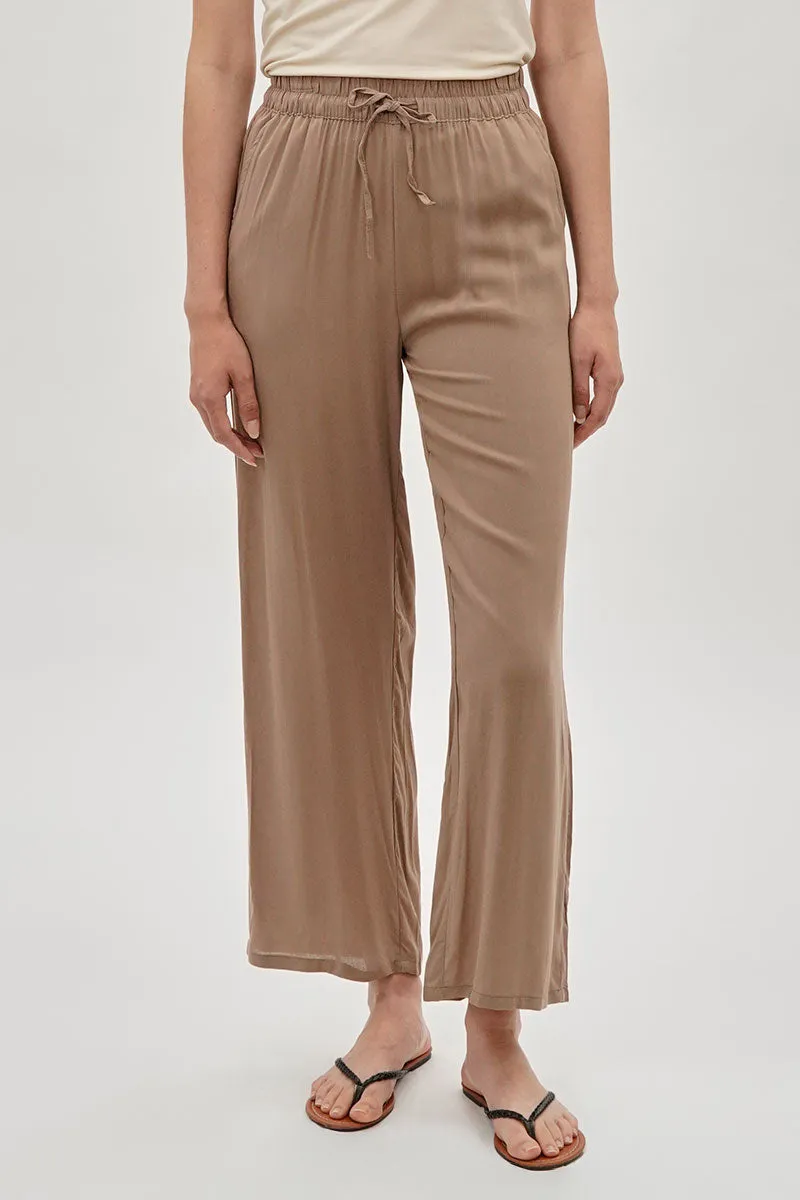 International INC Company Tie Waist Wide Leg Pants - Beige sold by Fairweather