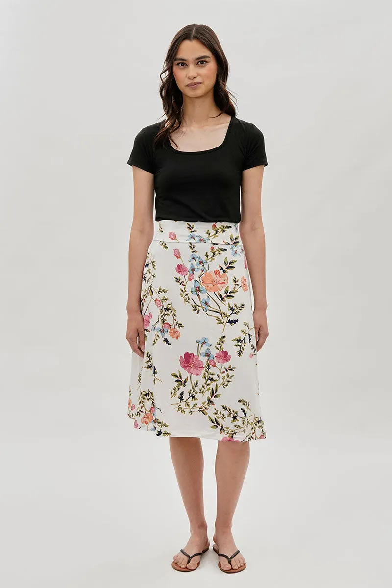 International INC Company Floral Fold Over Midi Skirt - White sold by Fairweather product image thumbnail 5