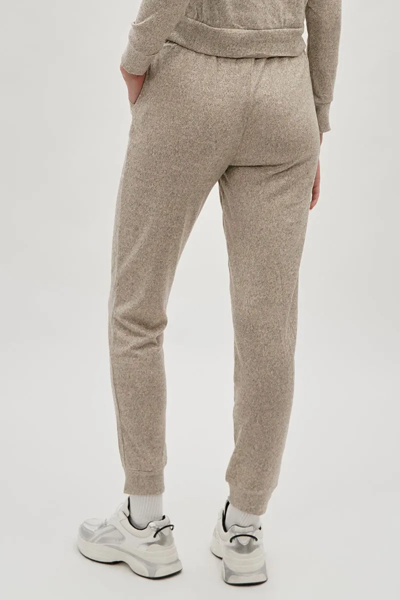 Fahrenheit Tie Waist Knit Joggers - Cream sold by Fairweather product image thumbnail 3