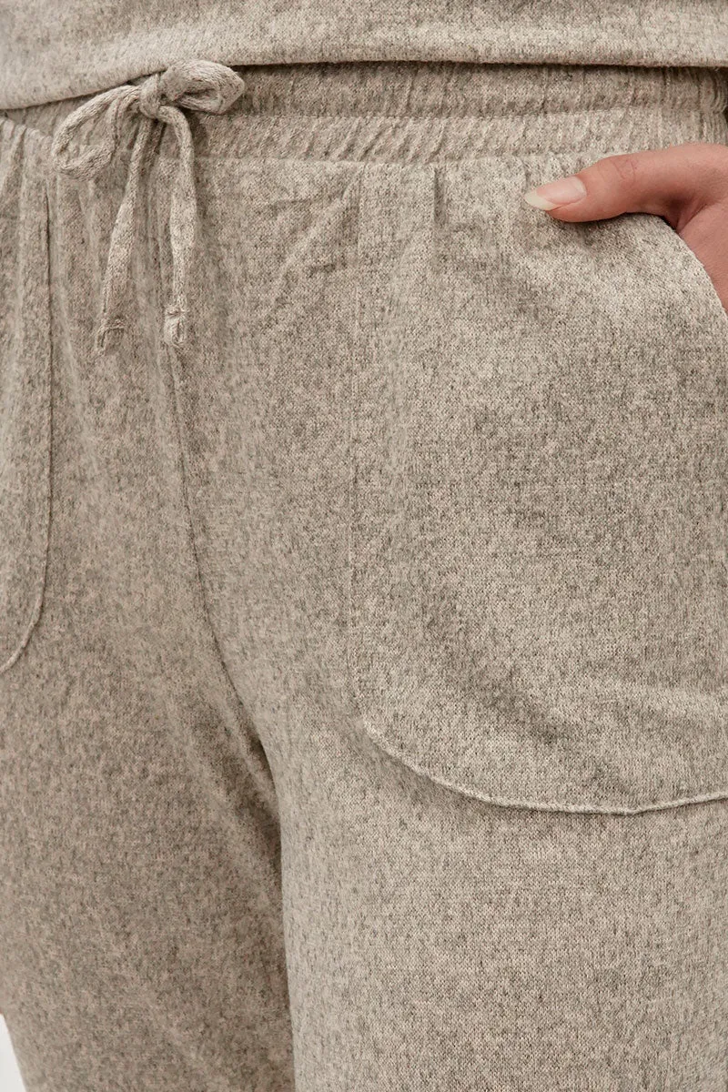 Fahrenheit Tie Waist Knit Joggers - Cream sold by Fairweather product image thumbnail 4