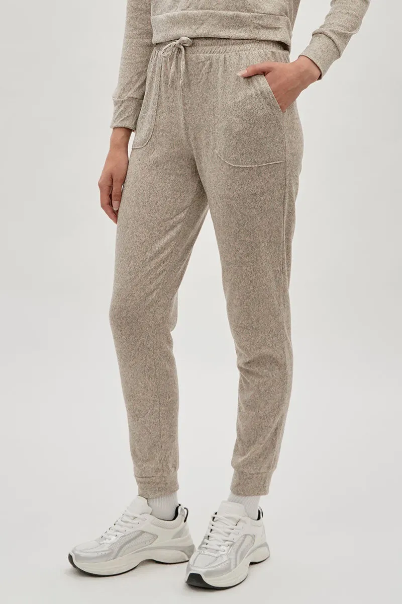 Fahrenheit Tie Waist Knit Joggers - Cream sold by Fairweather product image thumbnail 2