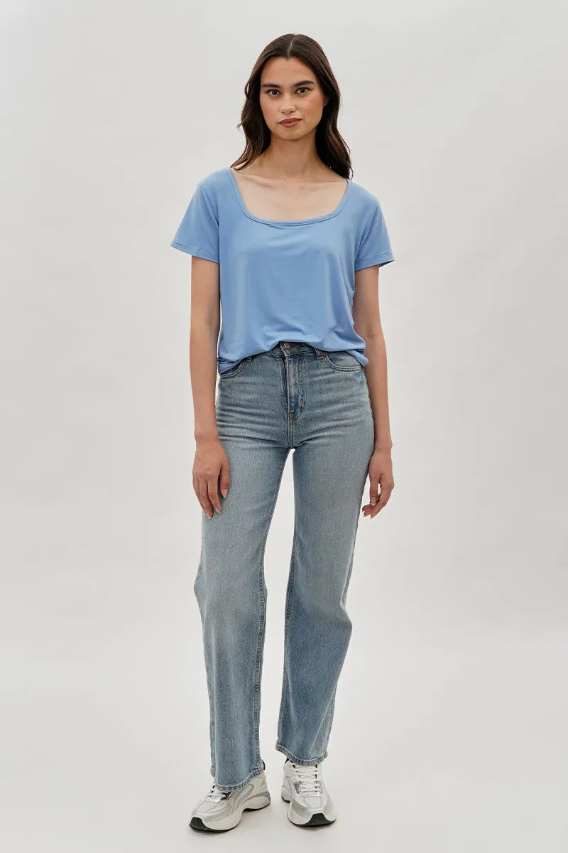 Costa Blanca Square Neck Tee - Blue sold by Fairweather product image thumbnail 5
