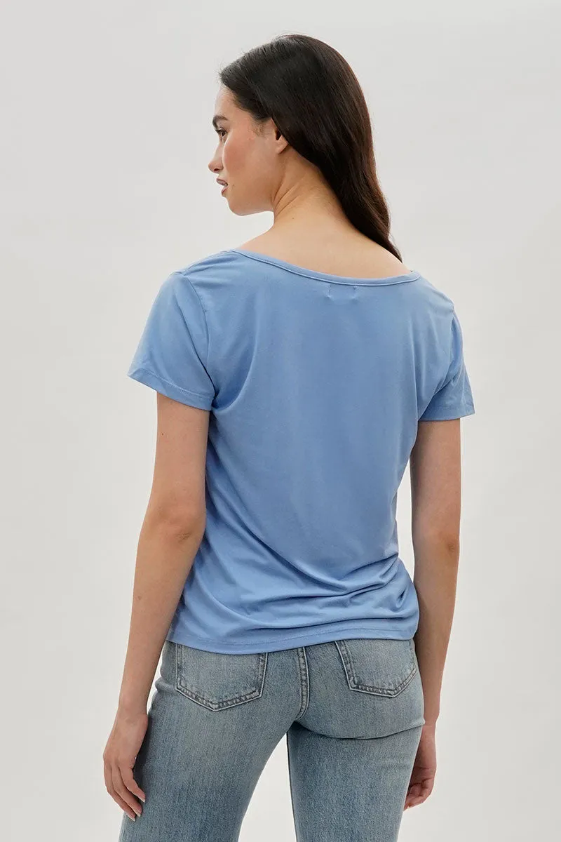Costa Blanca Square Neck Tee - Blue sold by Fairweather product image thumbnail 3