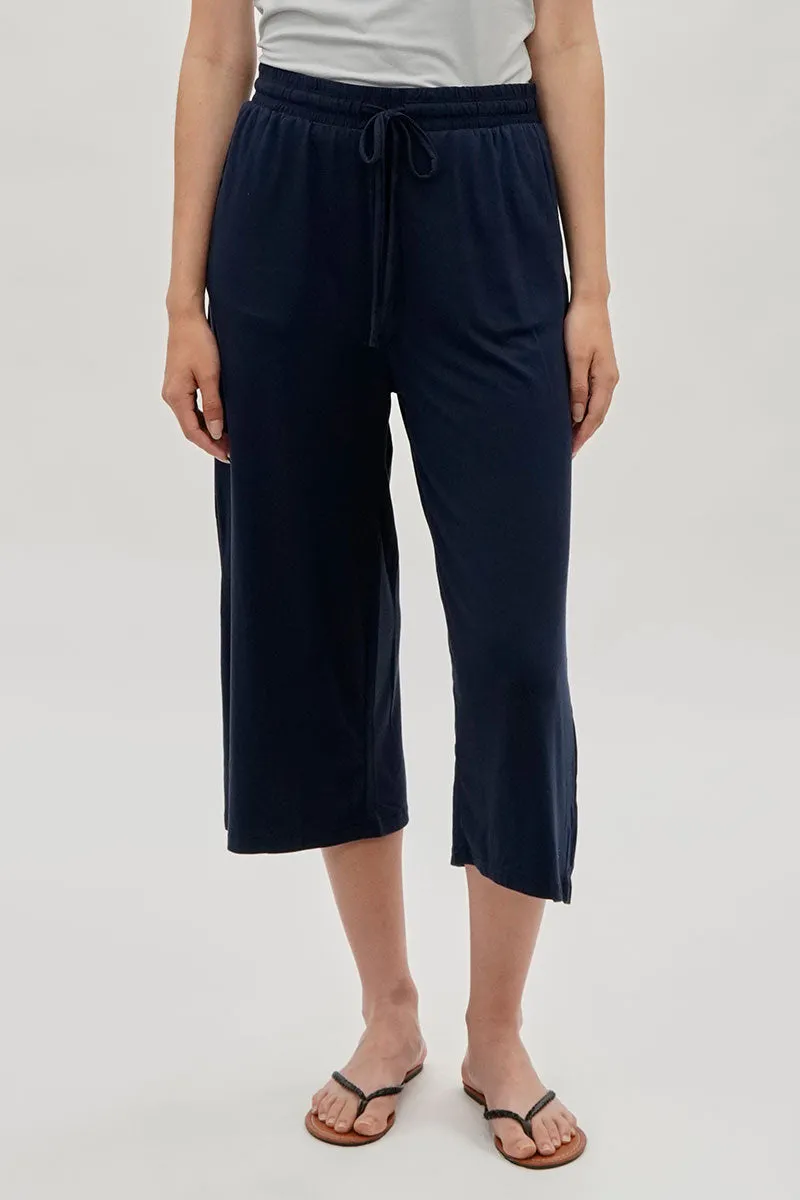 International INC Company Tie Waist Cropped Pants - Navy sold by Fairweather