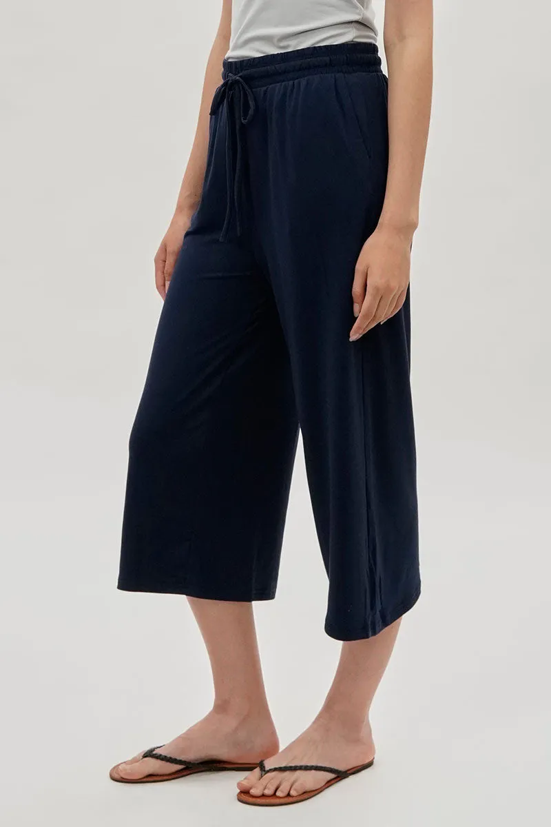 International INC Company Tie Waist Cropped Pants - Navy sold by Fairweather product image thumbnail 2