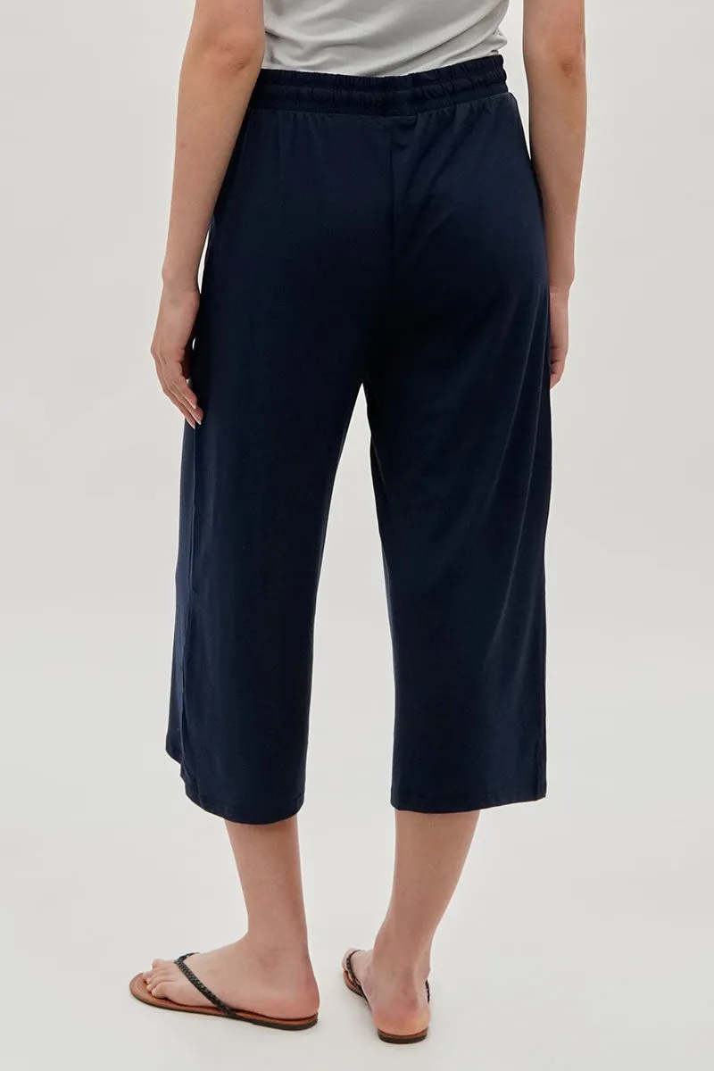 International INC Company Tie Waist Cropped Pants - Navy sold by Fairweather product image thumbnail 3