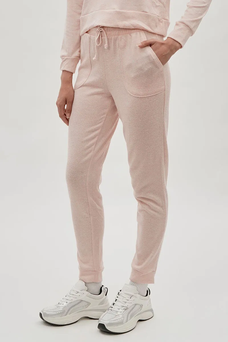 Fahrenheit Tie Waist Knit Joggers - Blush sold by Fairweather product image thumbnail 2