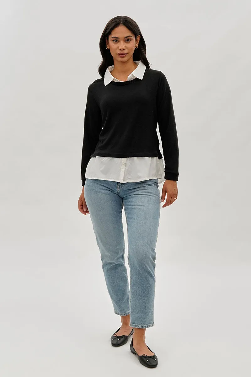 International INC Company Collared Pullover Sweater - Black sold by Fairweather product image thumbnail 5