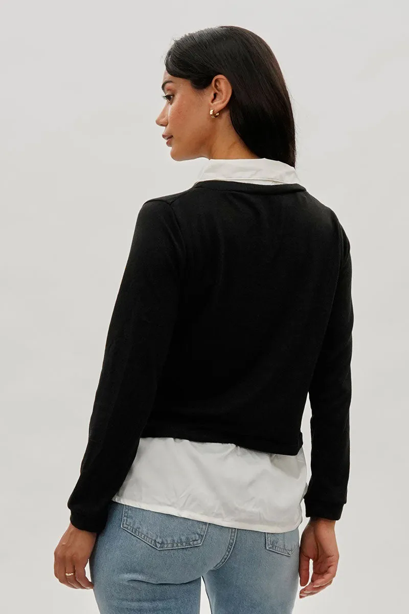 International INC Company Collared Pullover Sweater - Black sold by Fairweather product image thumbnail 3