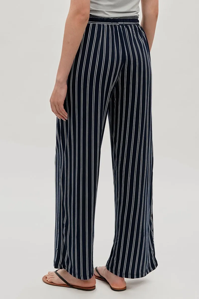 International INC Company Striped Wide Leg Pants - Navy sold by Fairweather product image thumbnail 3