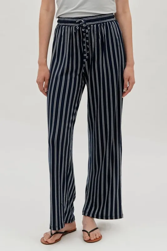 International INC Company Striped Wide Leg Pants - Navy sold by Fairweather
