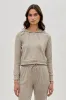 Fahrenheit Cropped Pullover Hoodie - Cream sold by Fairweather