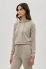 Fahrenheit Cropped Pullover Hoodie - Cream sold by Fairweather