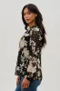 Beechers Brook Floral Tie-Neck Long Sleeve Blouse - Black sold by Fairweather