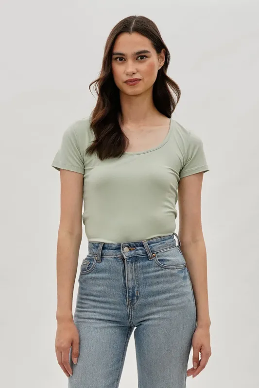 Costa Blanca Square Neck Tee - Mint sold by Fairweather