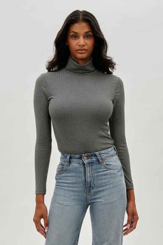 Majora Long Sleeve Turtleneck Pullover Sweater - Grey sold by Fairweather