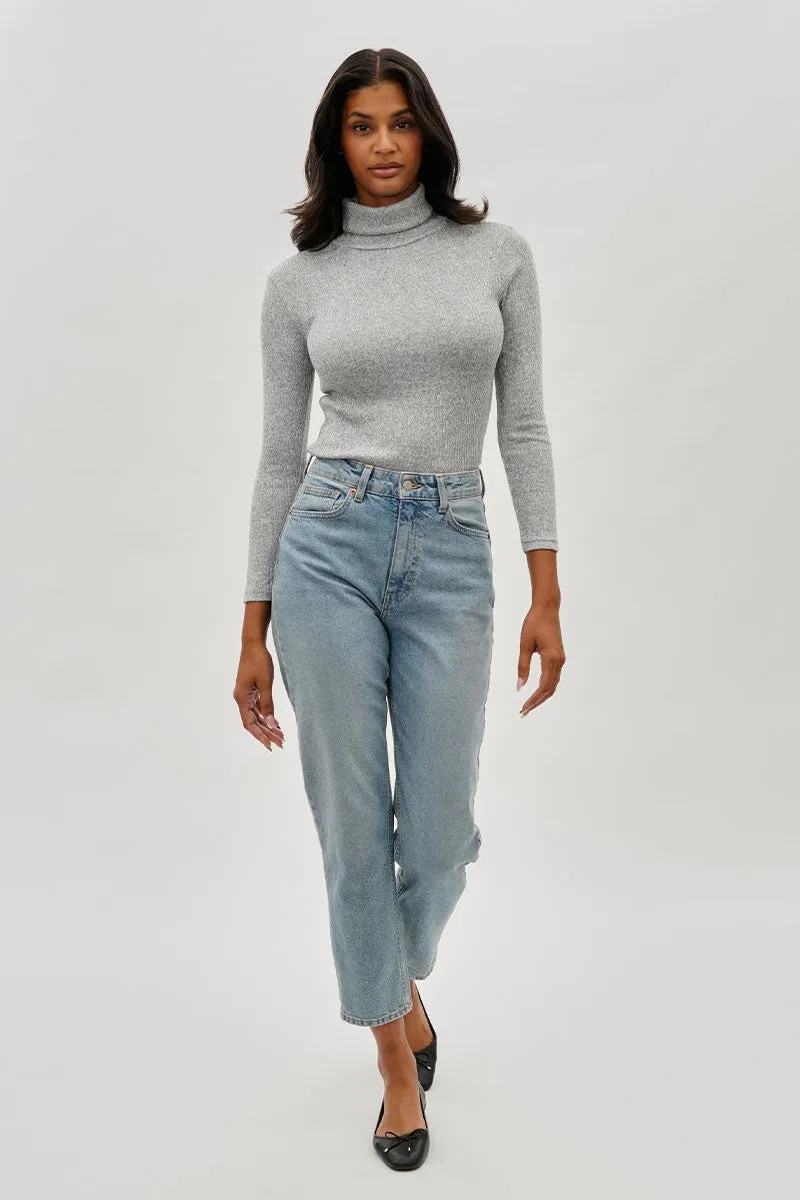 Magazine Ribbed Turtleneck Pullover Sweater - Grey sold by Fairweather product image thumbnail 5