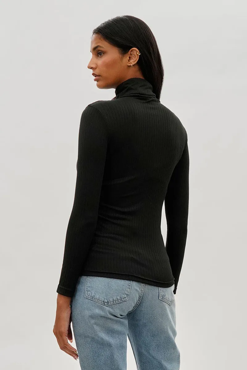 Majora Long Sleeve Turtleneck Pullover Sweater - Black sold by Fairweather product image thumbnail 3