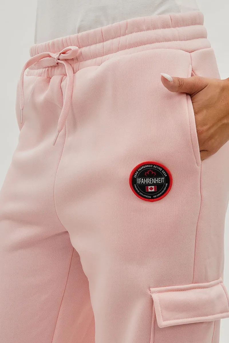 Fahrenheit Wide Leg Cargo Sweatpants - Blush sold by Fairweather product image thumbnail 4