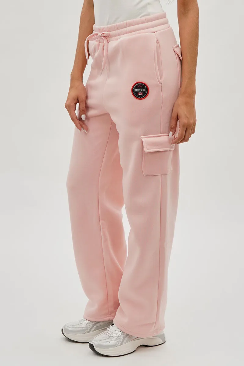 Fahrenheit Wide Leg Cargo Sweatpants - Blush sold by Fairweather product image thumbnail 2