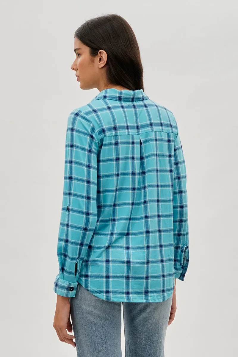 Urbanology Plaid Button Down Shirt - Blue sold by Fairweather product image thumbnail 3