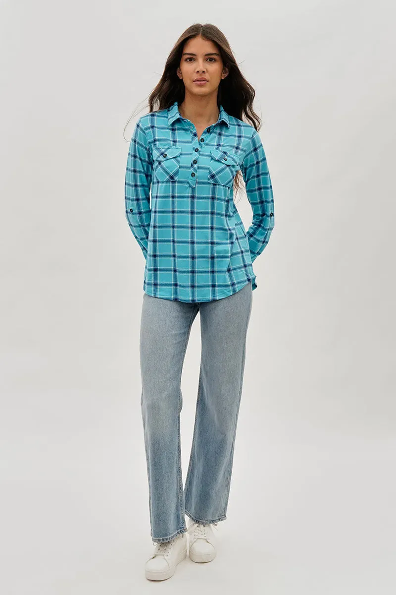 Urbanology Plaid Button Down Shirt - Blue sold by Fairweather product image thumbnail 5