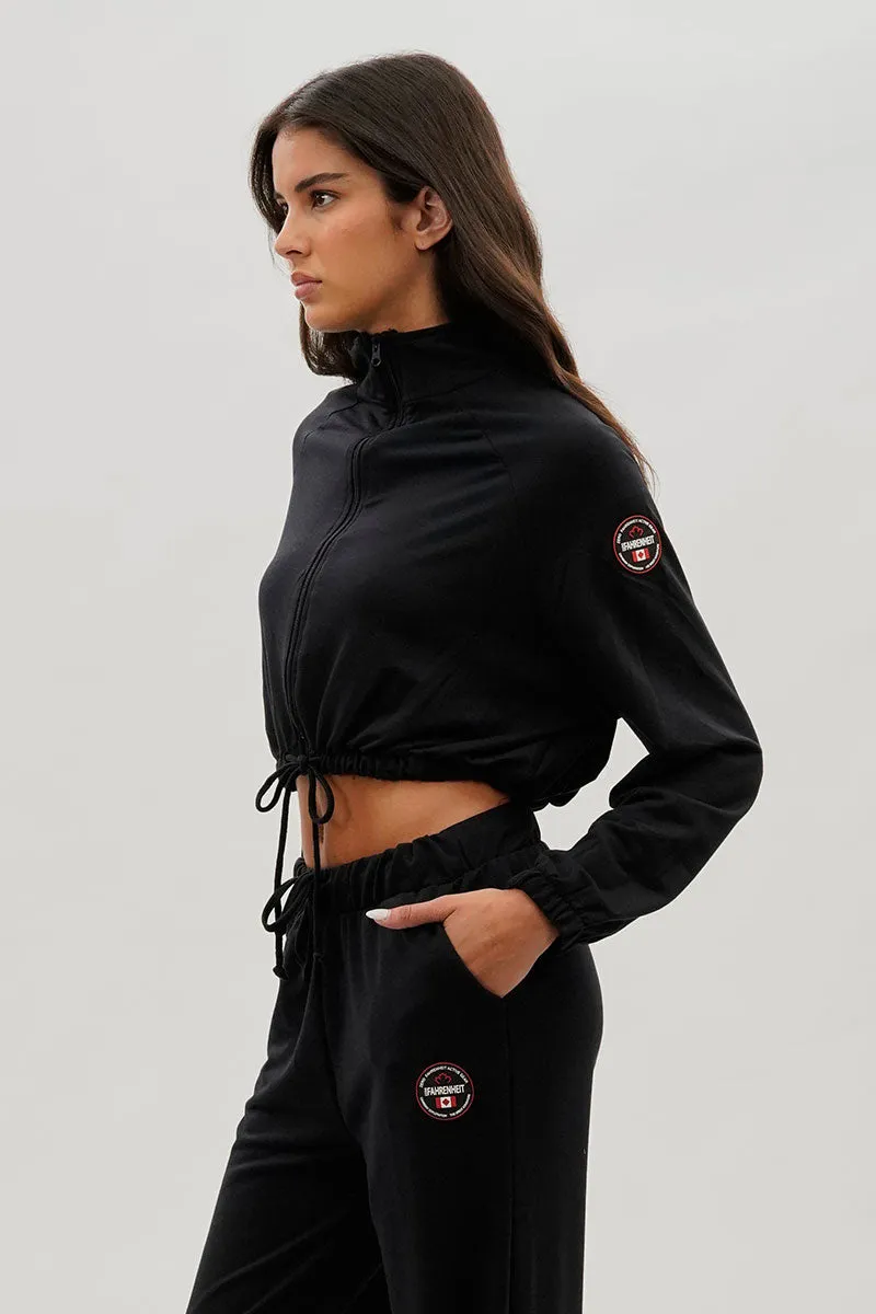 Cropped Drawstring Lightweight Jacket - Black sold by Fairweather product image thumbnail 2