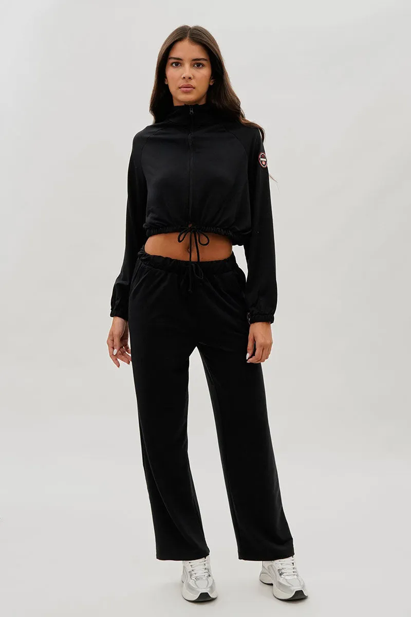 Cropped Drawstring Lightweight Jacket - Black sold by Fairweather product image thumbnail 5