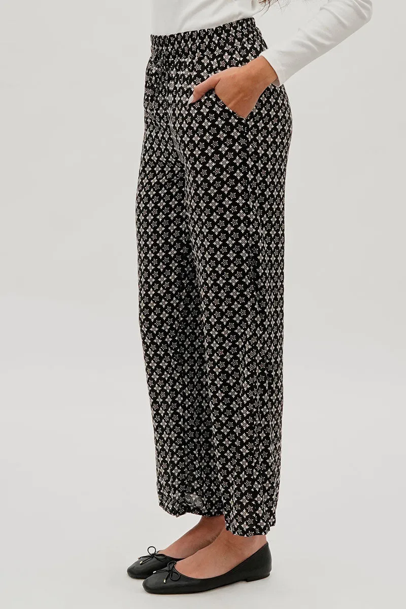 Lattice Print Wide Leg Pants - Black sold by Fairweather product image thumbnail 2