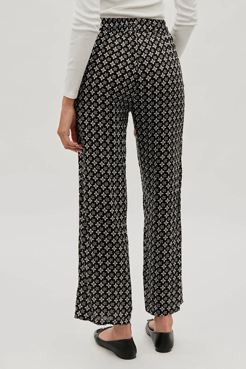 Lattice Print Wide Leg Pants - Black sold by Fairweather product image thumbnail 3