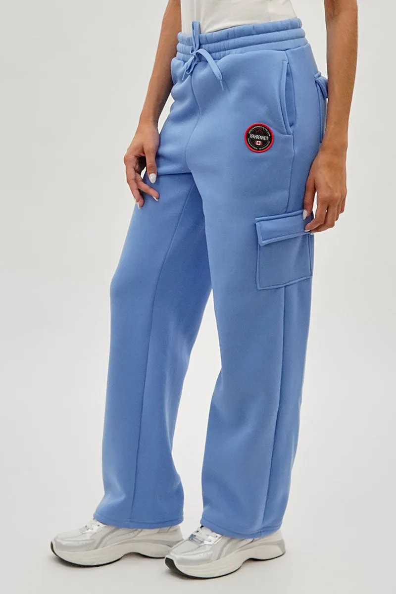 Fahrenheit Wide Leg Cargo Sweatpants - Blue sold by Fairweather product image thumbnail 2