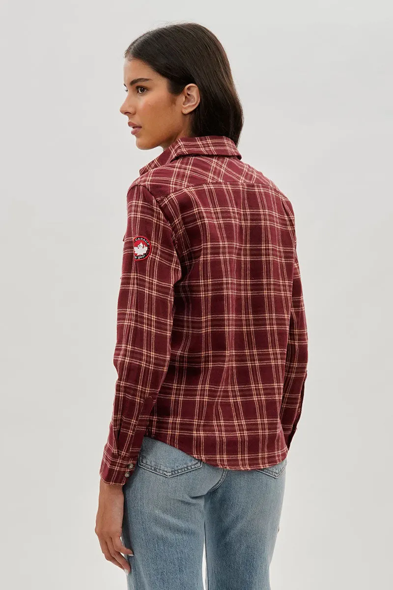 Canada Weather Gear Plaid Button Up Shirt - Burgundy sold by Fairweather product image thumbnail 3