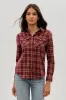 Canada Weather Gear Plaid Button Up Shirt - Burgundy sold by Fairweather
