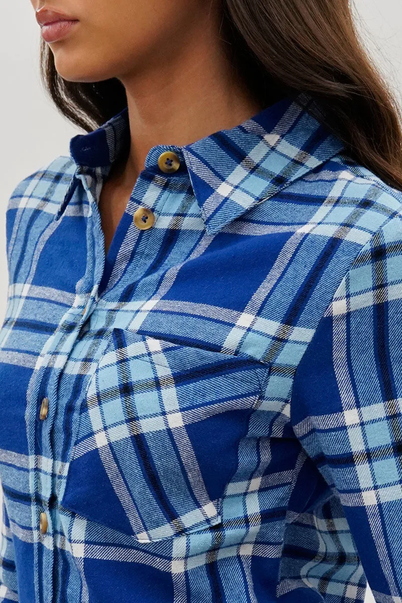 Canada Weather Gear Button Up Flannel Shirt - Blue sold by Fairweather product image thumbnail 4